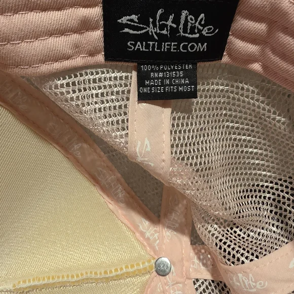 Salt Life Pink White Gray Trucker Hat - Picture 4 of 4